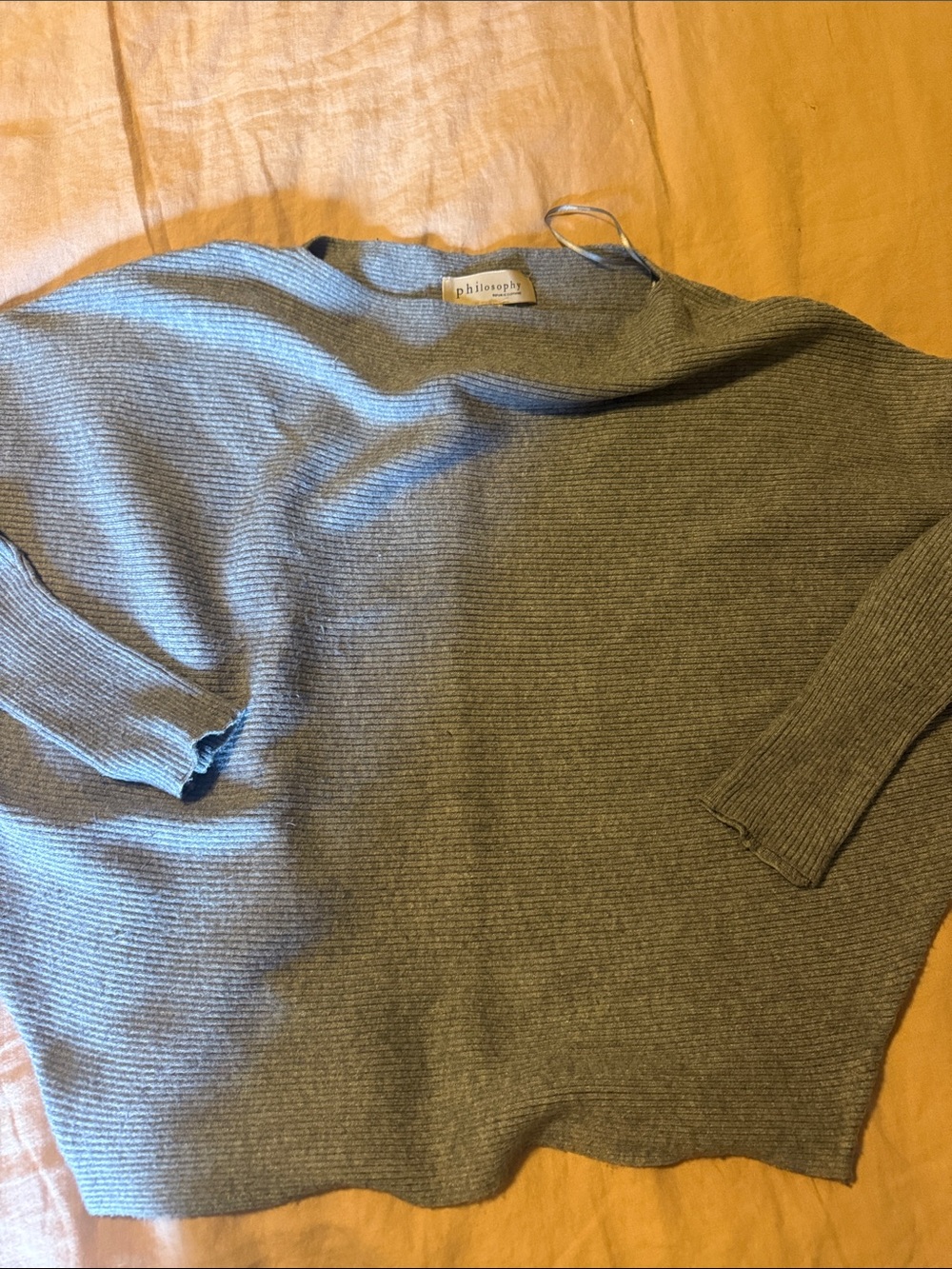 Philosophy Ladies Gray Ribbed Knit Sweater